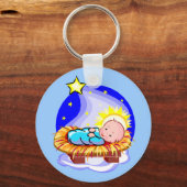 Cute Baby Jesus en Star Sleutelhanger (Voorkant)