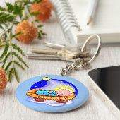 Cute Baby Jesus en Star Sleutelhanger (Zijkant)