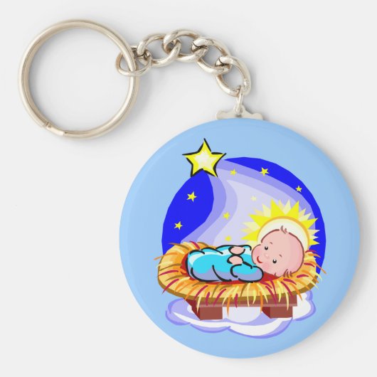 Cute Baby Jesus en Star Sleutelhanger (Voorkant)