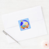 Cute Baby Jesus en Star Vierkante Sticker (Envelop)