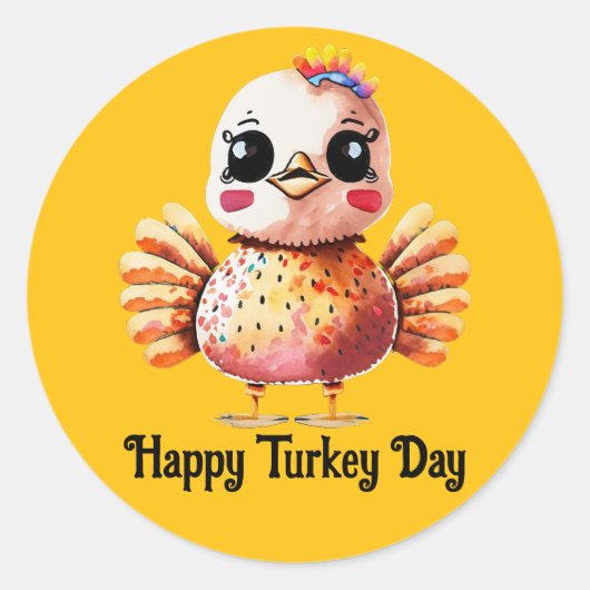 Cute Baby Kalkoen Sticker (Voorkant)
