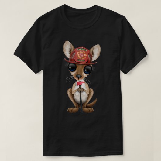 Cute Baby Kangaroo Firefighter T-shirt (Design voorkant)