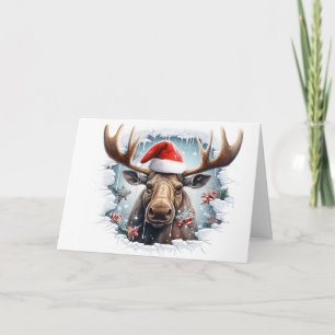 Cute Baby Kerst Dieren 3D Eland Wenskaart Kaart