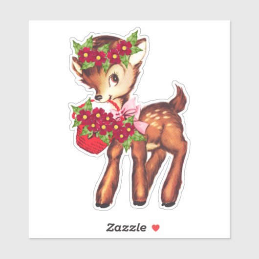 Cute Baby Kerstdeer Sticker (Vel)