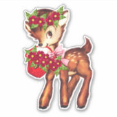 Cute Baby Kerstdeer Sticker (Voorkant)