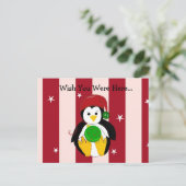 Cute Baby Kerstmis Penguin Feestdagenkaart (Staand voorkant)