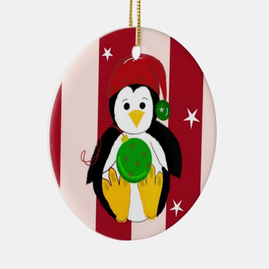 Cute Baby Kerstmis Penguin Keramisch Ornament (Rechts)