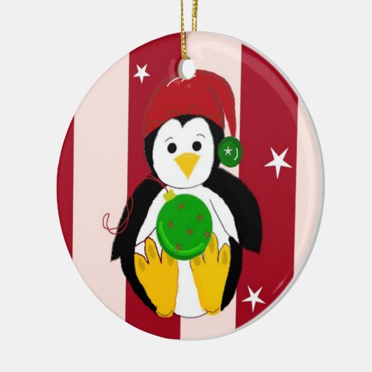 Cute Baby Kerstmis Penguin Keramisch Ornament (Links)