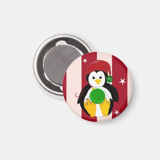 Cute Baby Kerstmis Penguin Magneet (Voorkant / Achterkant)