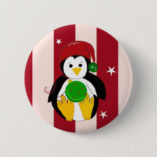 Cute Baby Kerstmis Penguin Ronde Button 5,7 Cm