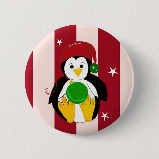 Cute Baby Kerstmis Penguin Ronde Button 5,7 Cm (Voorkant)