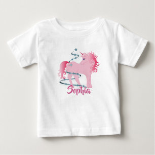Cute Baby Kerstmis Unicorn Pink Girl Aangepast