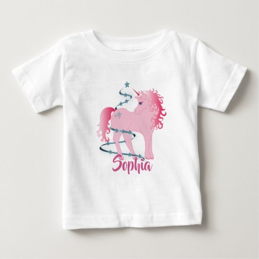 Cute Baby Kerstmis Unicorn Pink Girl Aangepast (Voorkant)