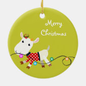 Cute Baby Kind kerstversiering Keramisch Ornament (Achterkant)