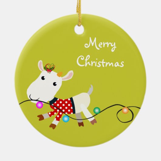 Cute Baby Kind kerstversiering Keramisch Ornament (Achterkant)