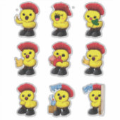 Cute Baby Kip Sticker Pack — Kawaii Kuiken (Voorkant)