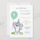 Cute Baby Koala Balloon Kids Birthday Kaart (Voorkant)