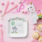 Cute Baby Koala Balloon Party Flag Birthday Papieren Bordje (Feest)