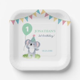 Cute Baby Koala Balloon Party Flag Birthday Papieren Bordje