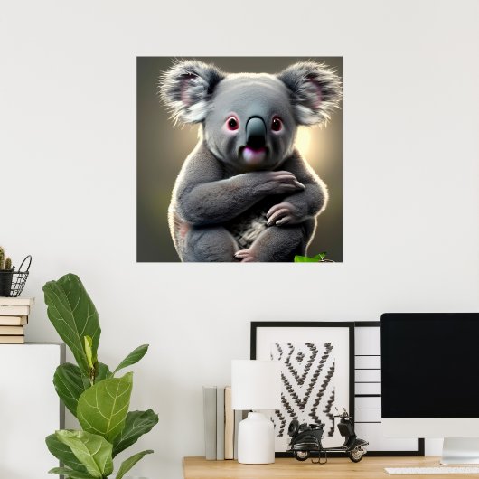 Cute Baby Koala Beer Baby's Slaapkamer Poster (Thuiskantoor)