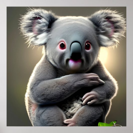 Cute Baby Koala Beer Baby's Slaapkamer  Poster (Voorkant)