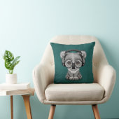 Cute Baby Koala Beer Dj die hoofdtelefoons op blau Kussen (Stoel)