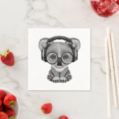 Cute Baby Koala Beer Dj hoofdtelefoons Servetten (Insitu)