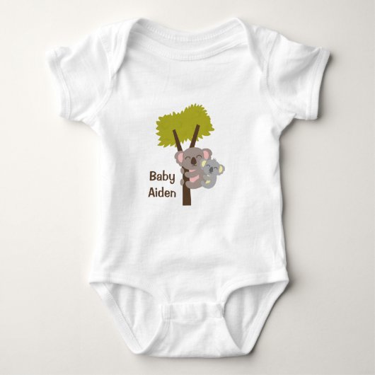 Cute Baby Koala Beer en mama voor baby's Romper (Voorkant)