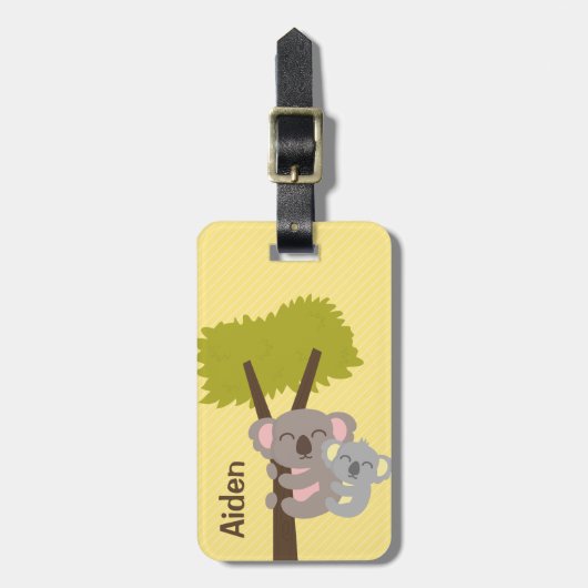 Cute Baby Koala Beer en mama voor kinderen Bagagelabel (Voorkant verticaal)