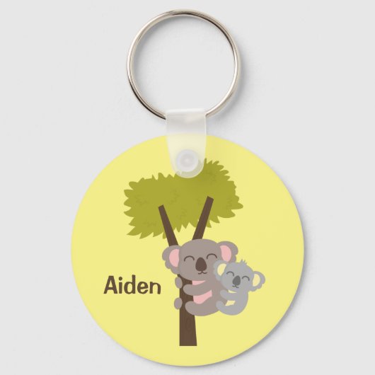 Cute Baby Koala Beer en mama voor kinderen Sleutelhanger (Voorkant)