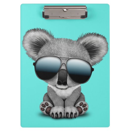 Cute Baby Koala Beer Wearing Sunbril Klembord (Voorkant)