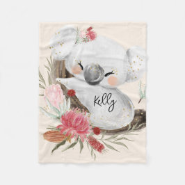 Cute Baby Koala Gold Speckle Fleece Deken