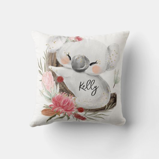 Cute Baby Koala Gold Speckle Kussen (Achterkant)