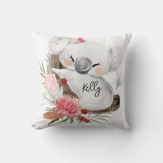 Cute Baby Koala Gold Speckle Kussen (Voorkant)