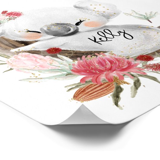 Cute Baby Koala Gold Speckle Poster (Hoek)