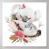 Cute Baby Koala Gold Speckle Poster (Voorkant)