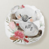 Cute Baby Koala Gold Speckle Rond Kussen (Voorkant)