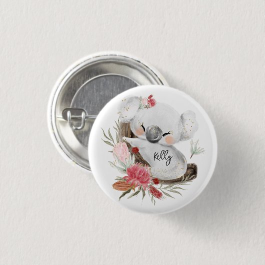 Cute Baby Koala Gold Speckle Ronde Button 3,2 Cm (Voorkant /achterkant)
