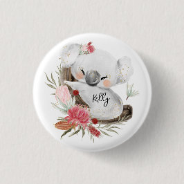 Cute Baby Koala Gold Speckle Ronde Button 3,2 Cm