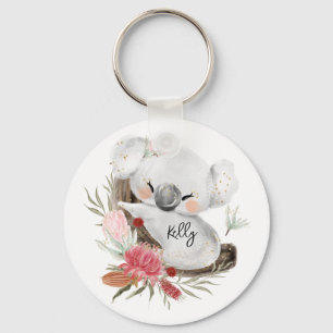 Cute Baby Koala Gold Speckle Sleutelhanger