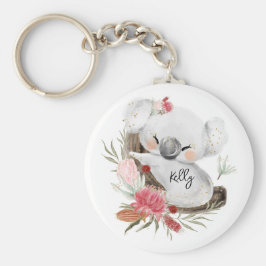 Cute Baby Koala Gold Speckle Sleutelhanger