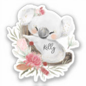 Cute Baby Koala Gold Speckle Sticker (Voorkant)