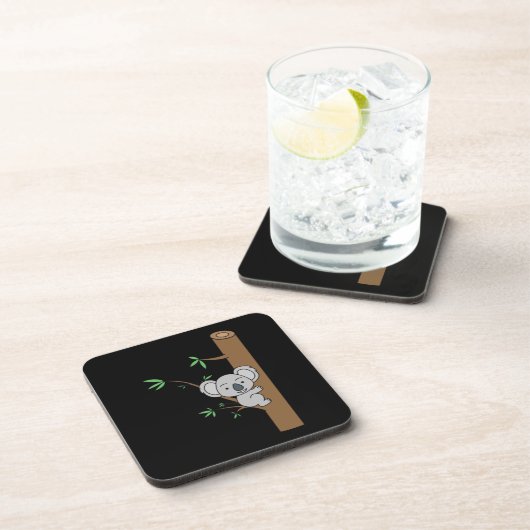 Cute Baby Koala klim een eucalyptusboom Bier Onderzetter (Rechterzijde)