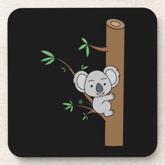 Cute Baby Koala klim een eucalyptusboom Bier Onderzetter (Voorkant)
