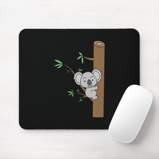 Cute Baby Koala klim een eucalyptusboom Muismat (Met muis)