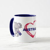 Cute baby koala met Aussie vlag & hart Koffie Mok (Voorkant links)