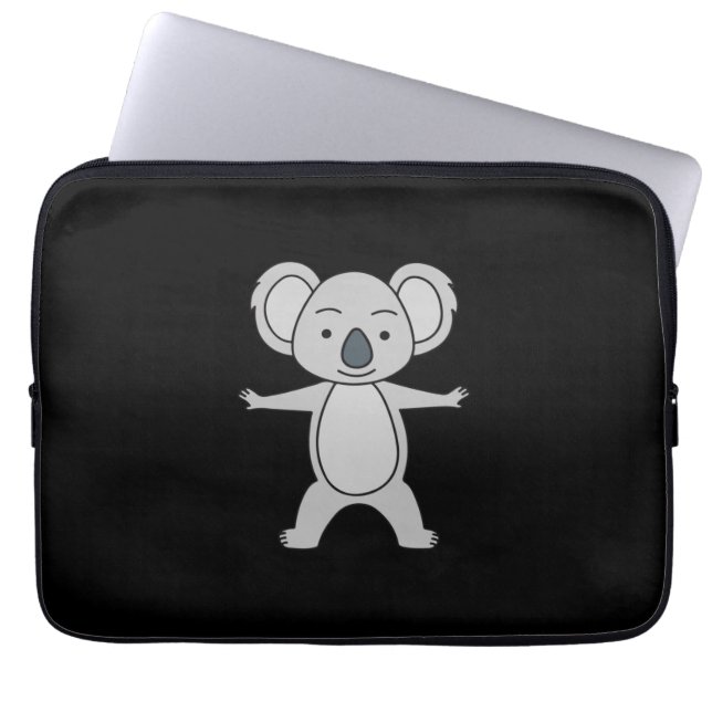 Cute Baby Koala met een glimlach Laptop Sleeve (Voorkant)