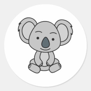 Cute Baby Koala met een glimlach Ronde Sticker