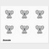 Cute Baby Koala met een glimlach Ronde Sticker (Vel)