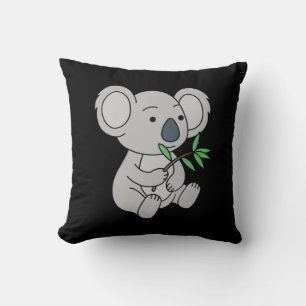 Cute Baby Koala met eucalyptusbladeren Kussen